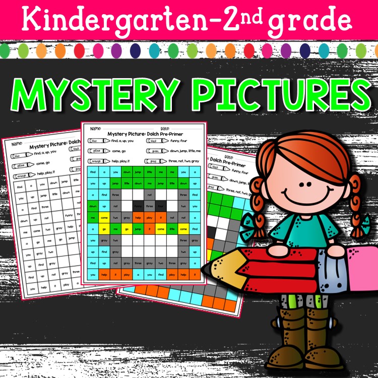 Free Coloring Sight Word Mystery Pictures Printables 