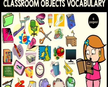 Classroom Objects Vocabulary Flashcards