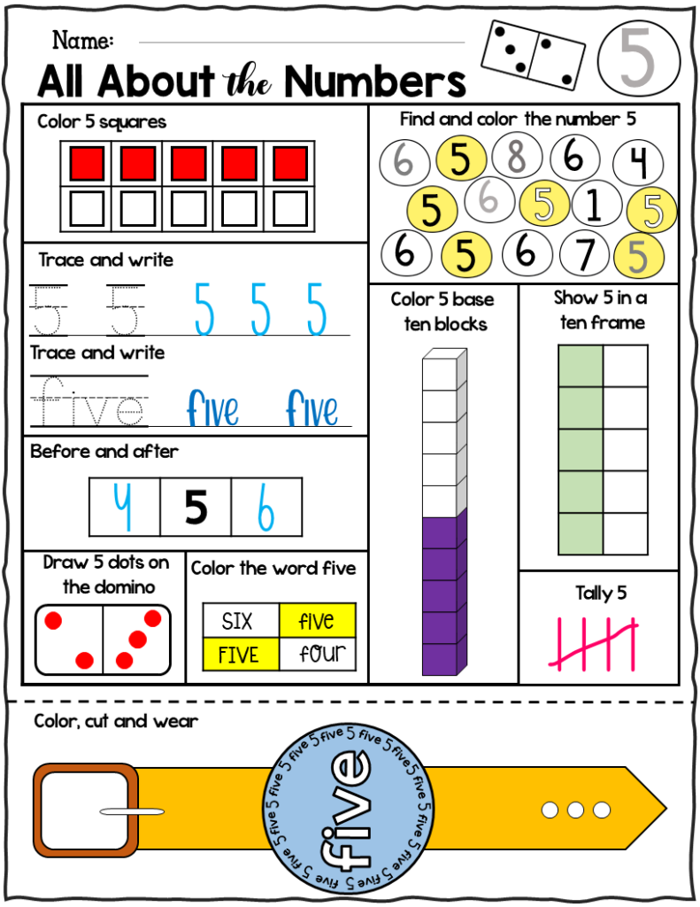 Free Kindergarten Numbers and Counting Worksheets