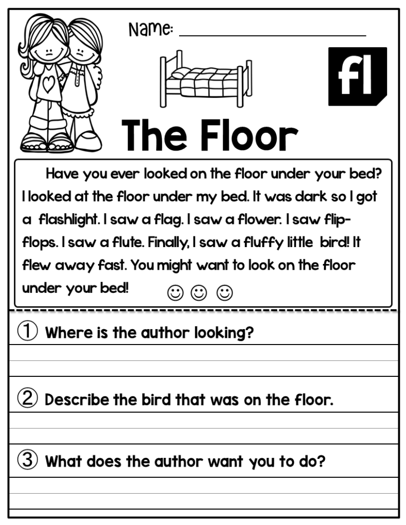 Free Blends & Digraphs Reading Passages Worksheets