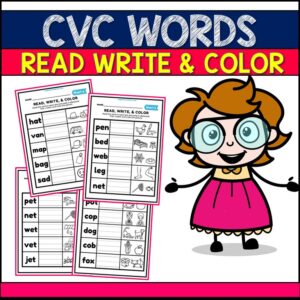 Cvc Words Read Write and Color – English Worksheets