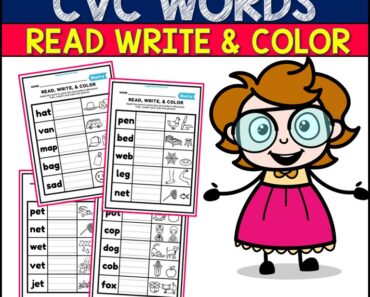 Cvc Words Read Write and Color