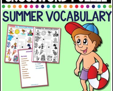 Summer Vocabulary Crossword Puzzle Worksheet