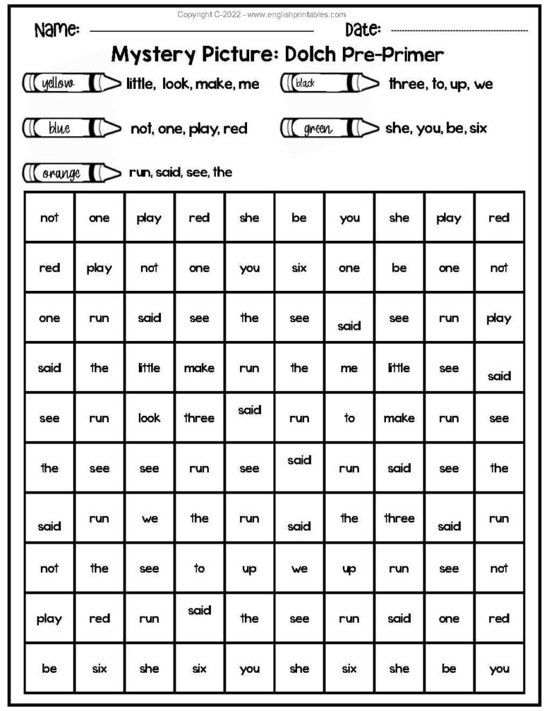 free english worksheets and printables for kindeergarten