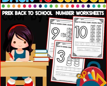 Back to School Preschool Number Worksheets 1-10