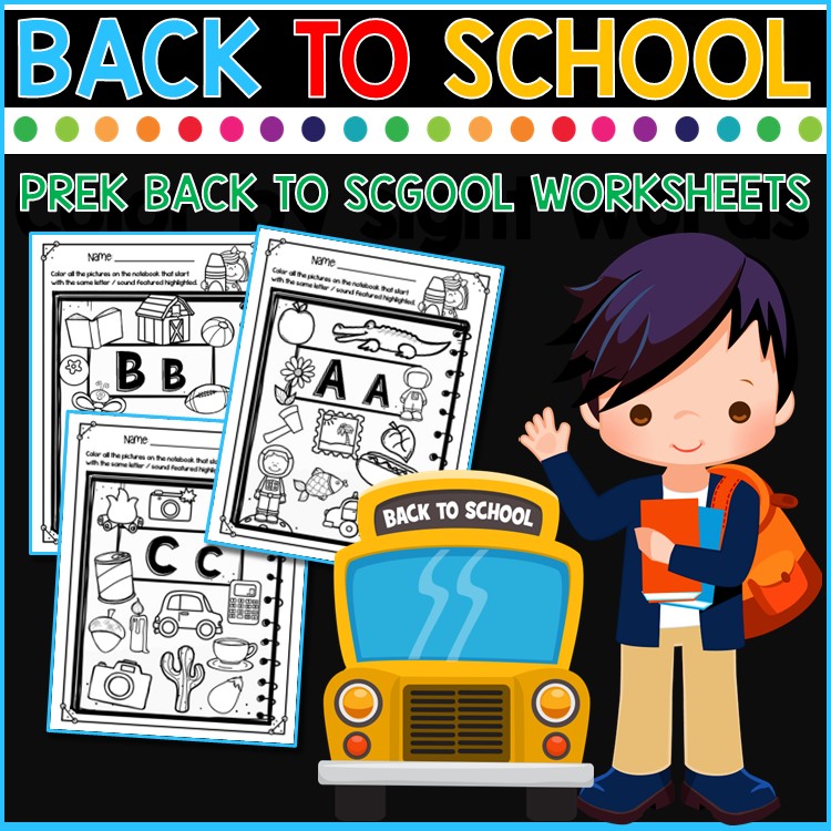 Prek back to school worksheets for free