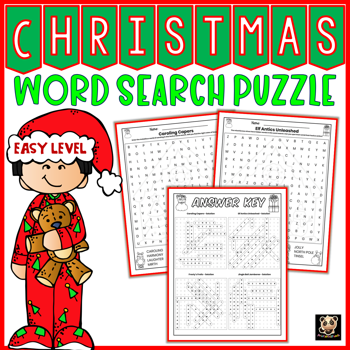 Download Now Christmas Word Search Puzzles Activities Printable Pack 