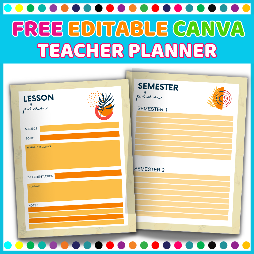 Amazing Editable Canva Teacher Planner – Free for Teachers