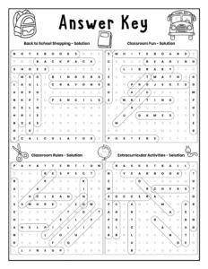 free word search puzzle worksheet back to school