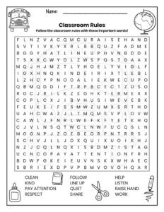 free word search puzzle worksheet back to school