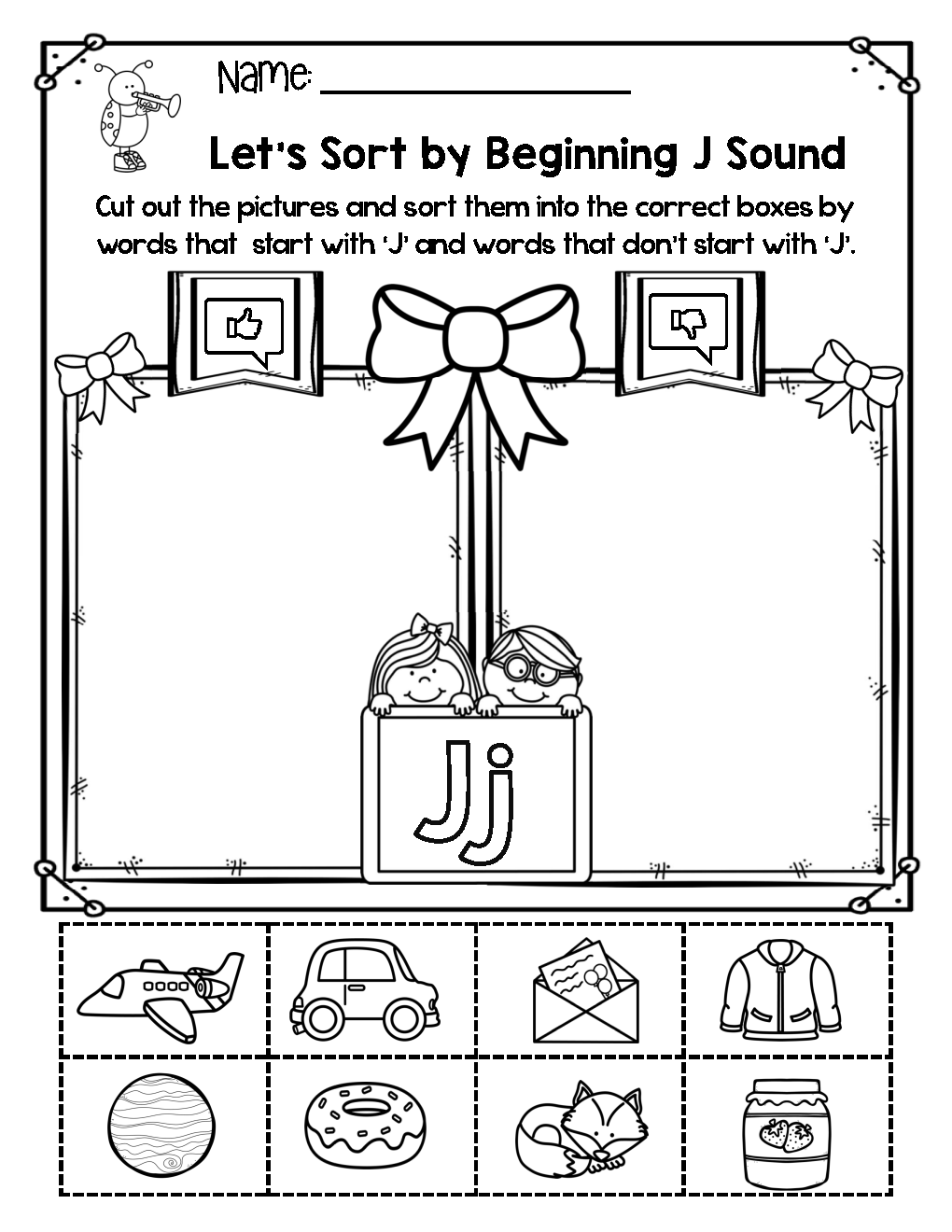 Free Alphabet Worksheets for Kindergarten and Preschoolers: Free Phonics Letter of the Week – Alphabet J