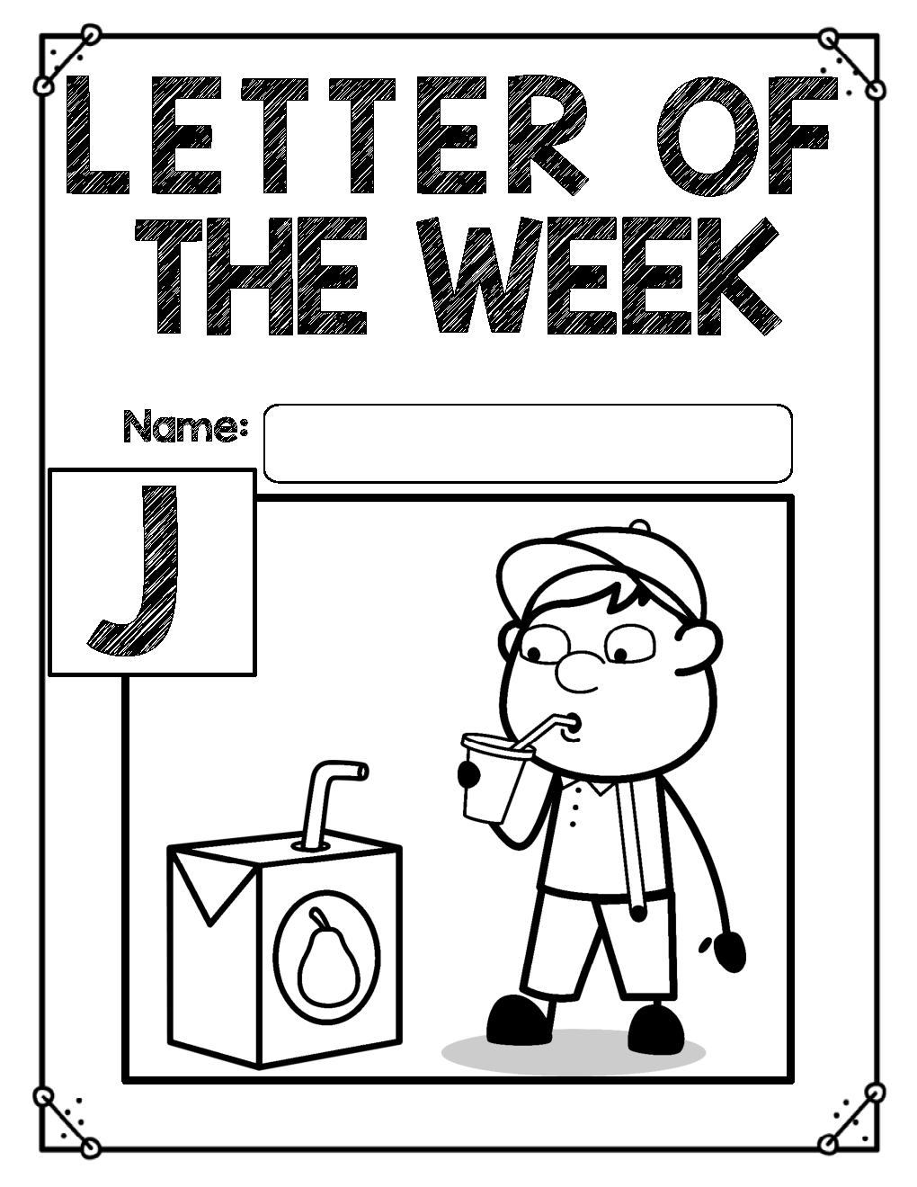 Free Alphabet Worksheets for Kindergarten and Preschoolers: Free Phonics Letter of the Week – Alphabet J